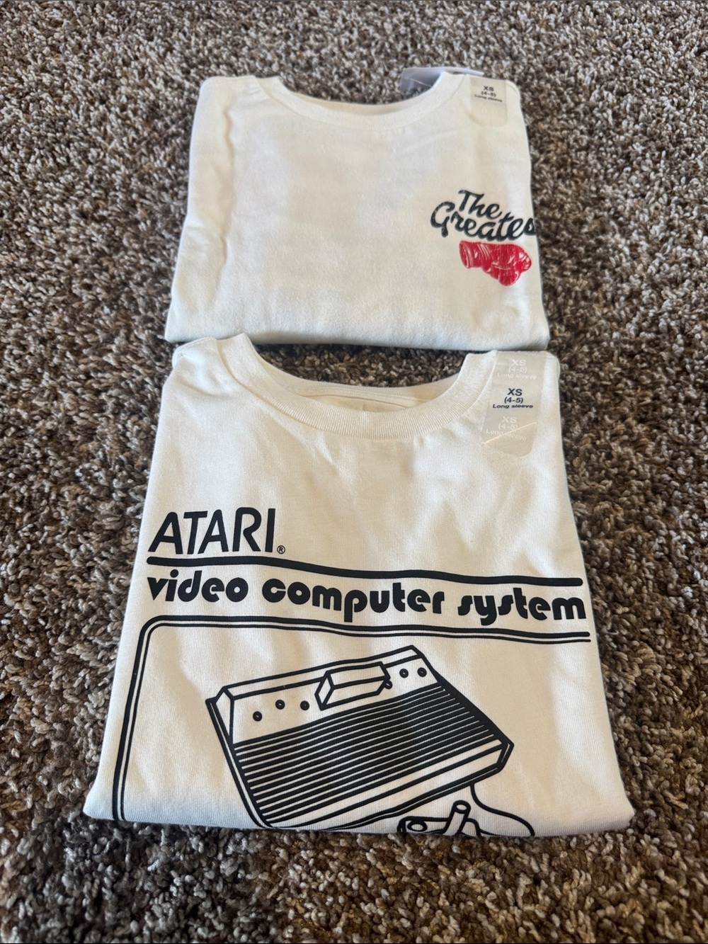 GAP White Long Sleeve Atari Graphic Tee with Red Accent